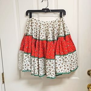 Vintage Homemade Ricrack Christmas Tree Skirt